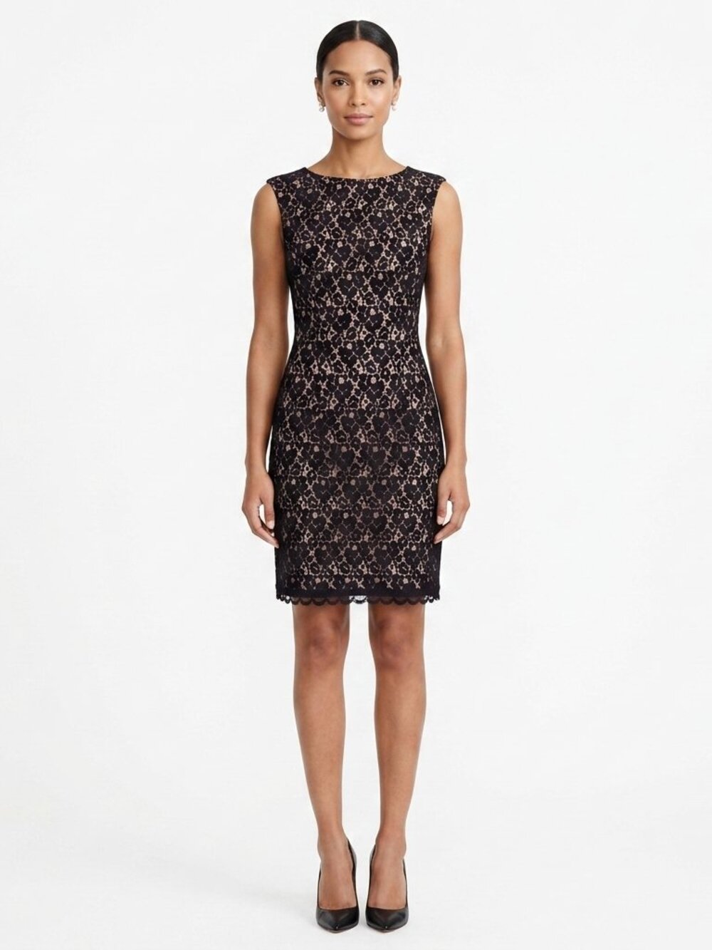 Jacob Black Lace Sheath Cocktail Dress- Sz. Sm